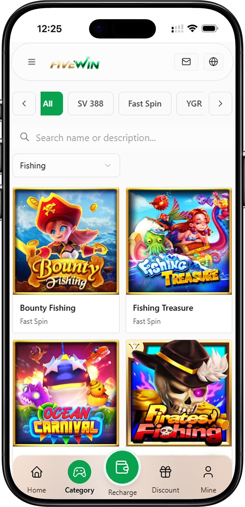 Permainan dan Penyedia FIVEWIN Fishing