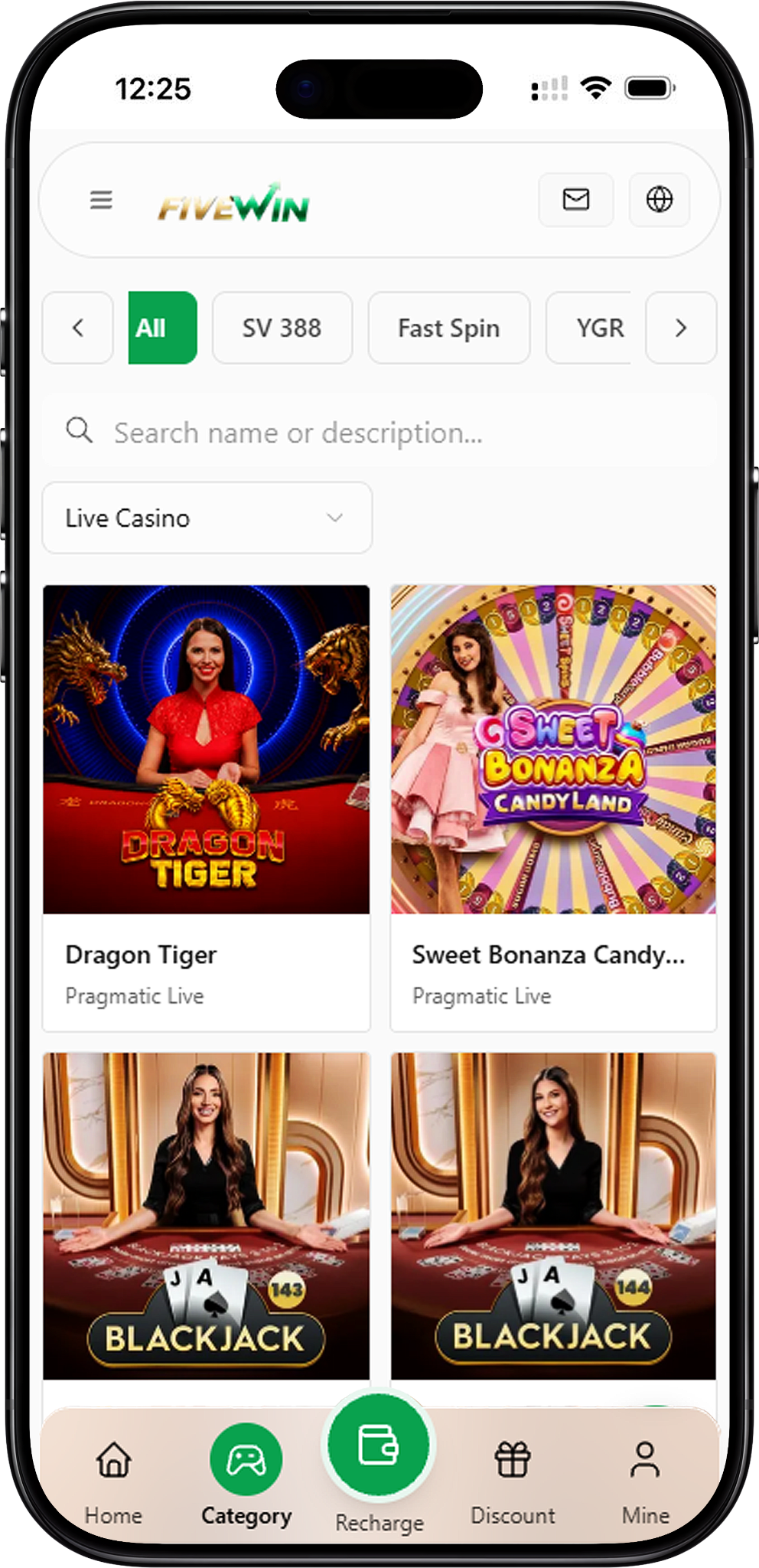 Live Casino Games and Providers