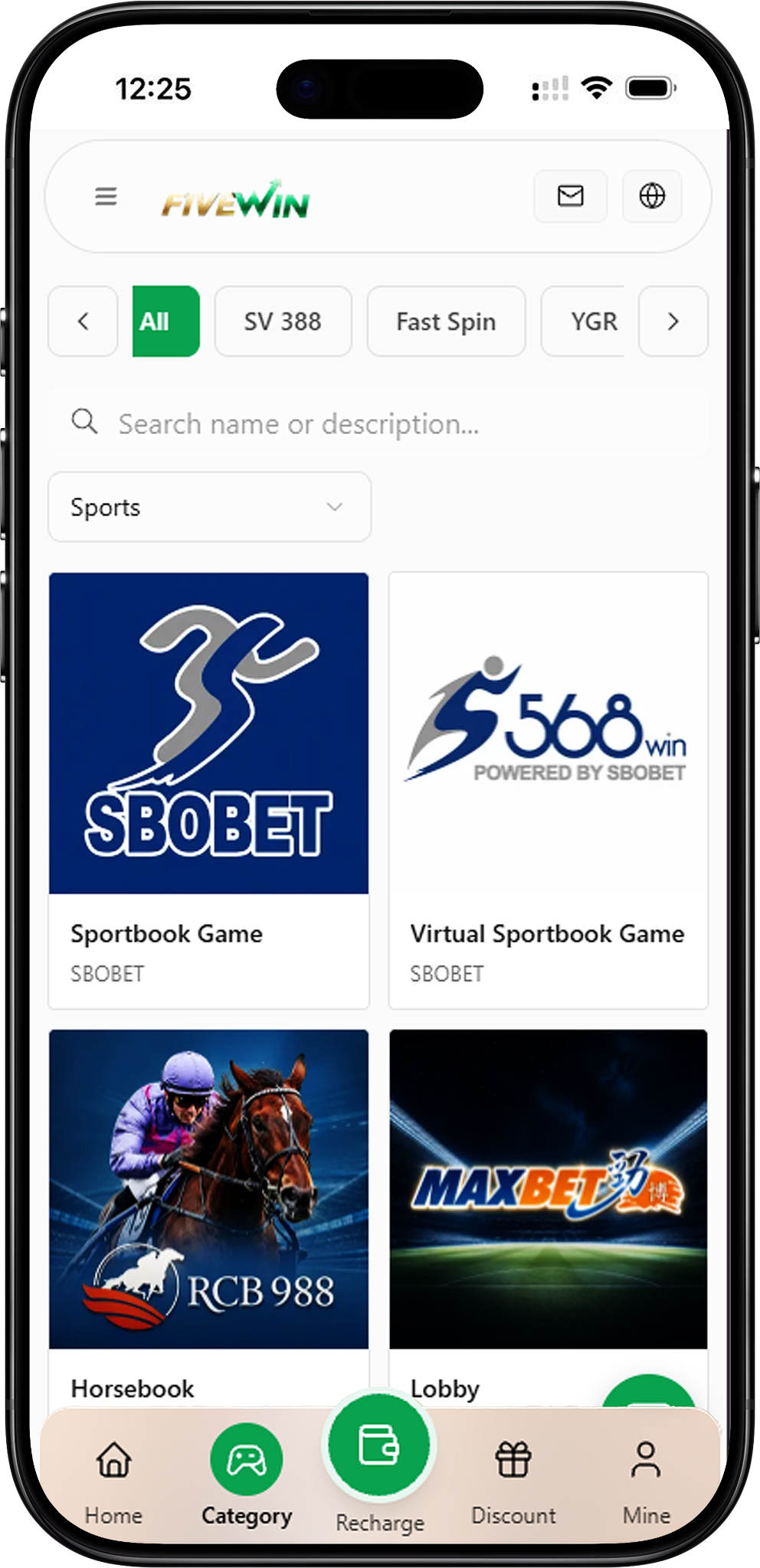 Permainan Sukan FIVEWIN dan Penyedia Sportsbook